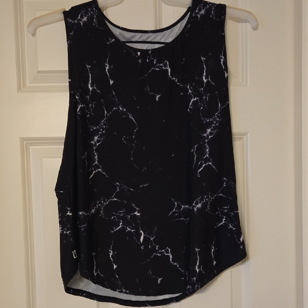 BuffBunny Black and White Marble Tank Top